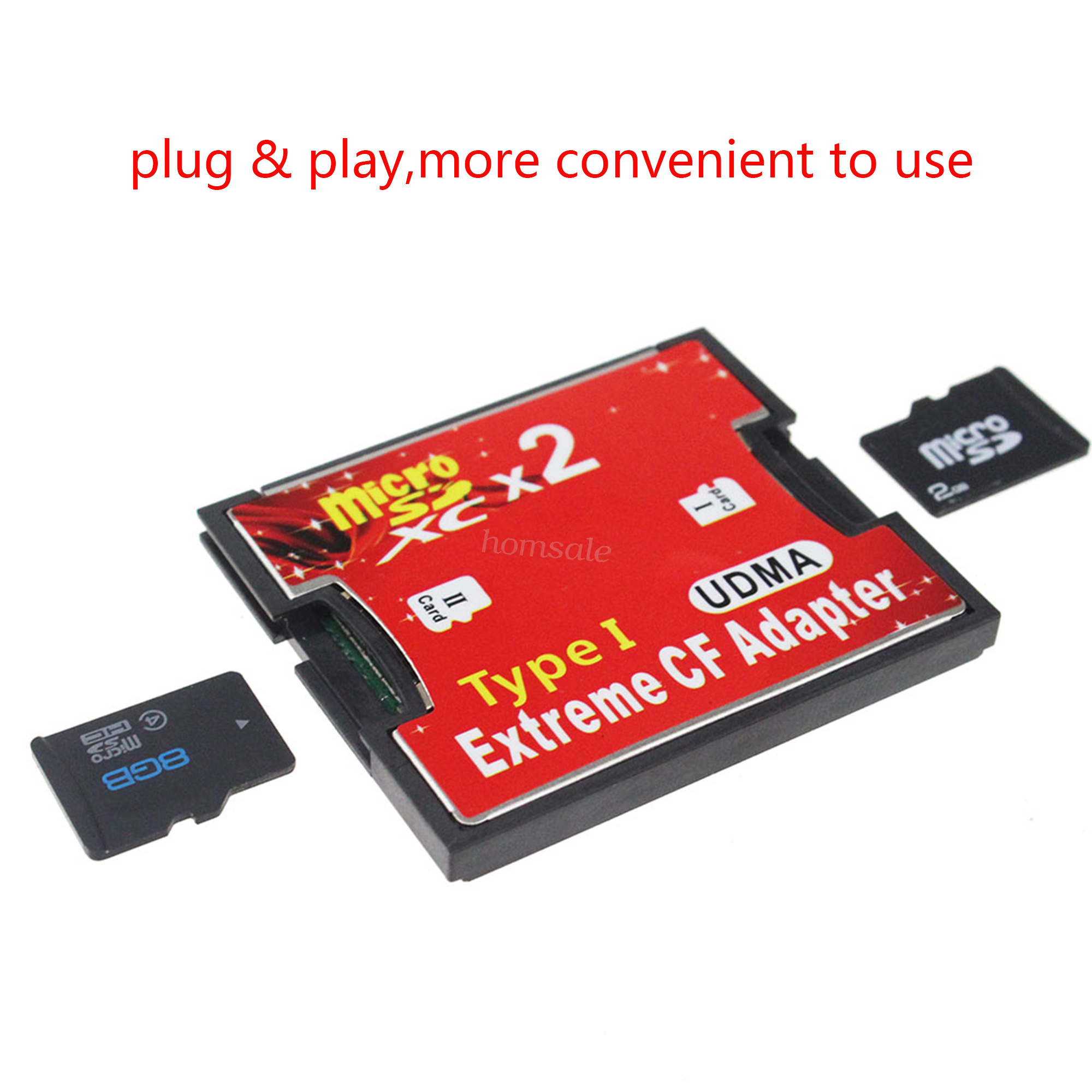 MicroSD TF SD to CF Card Adapter SDHC Compact Flash Type I Converter