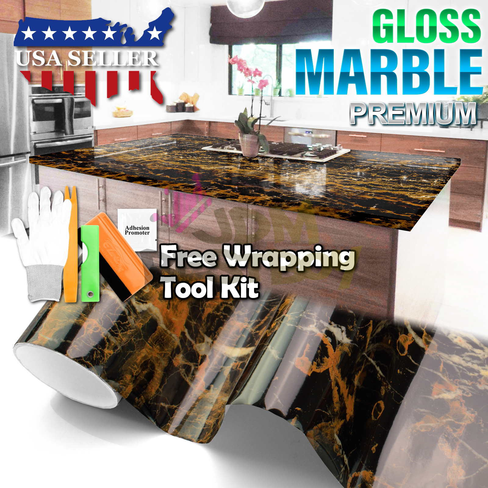 Details About Premium Gloss Marble Granite Look Vinyl Wrap Contact Paper Home Kitchen D14