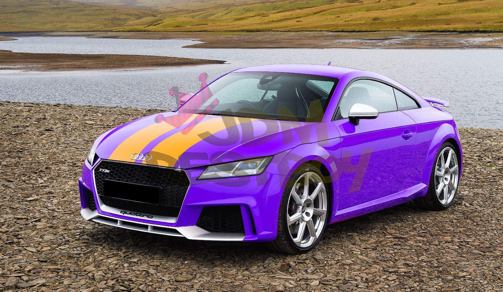 Matte Color Racing Stripes Vinyl Wrap Decals For Audi TT Stripe 25FT