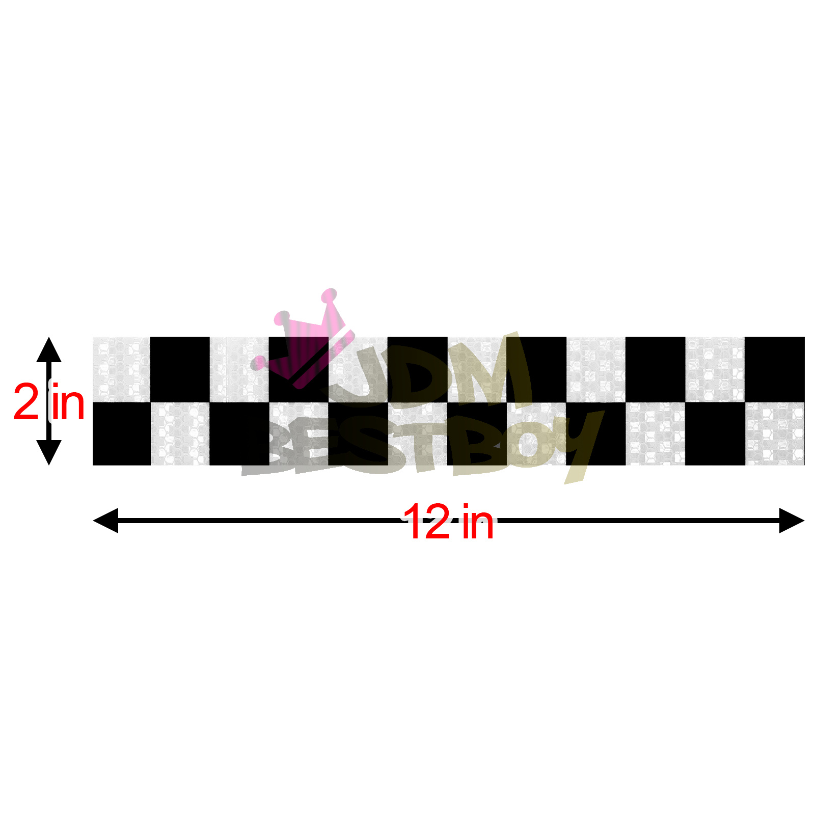 Safety Reflective Checkered Flag Sticker Stripe Warning Mark Bumper ...