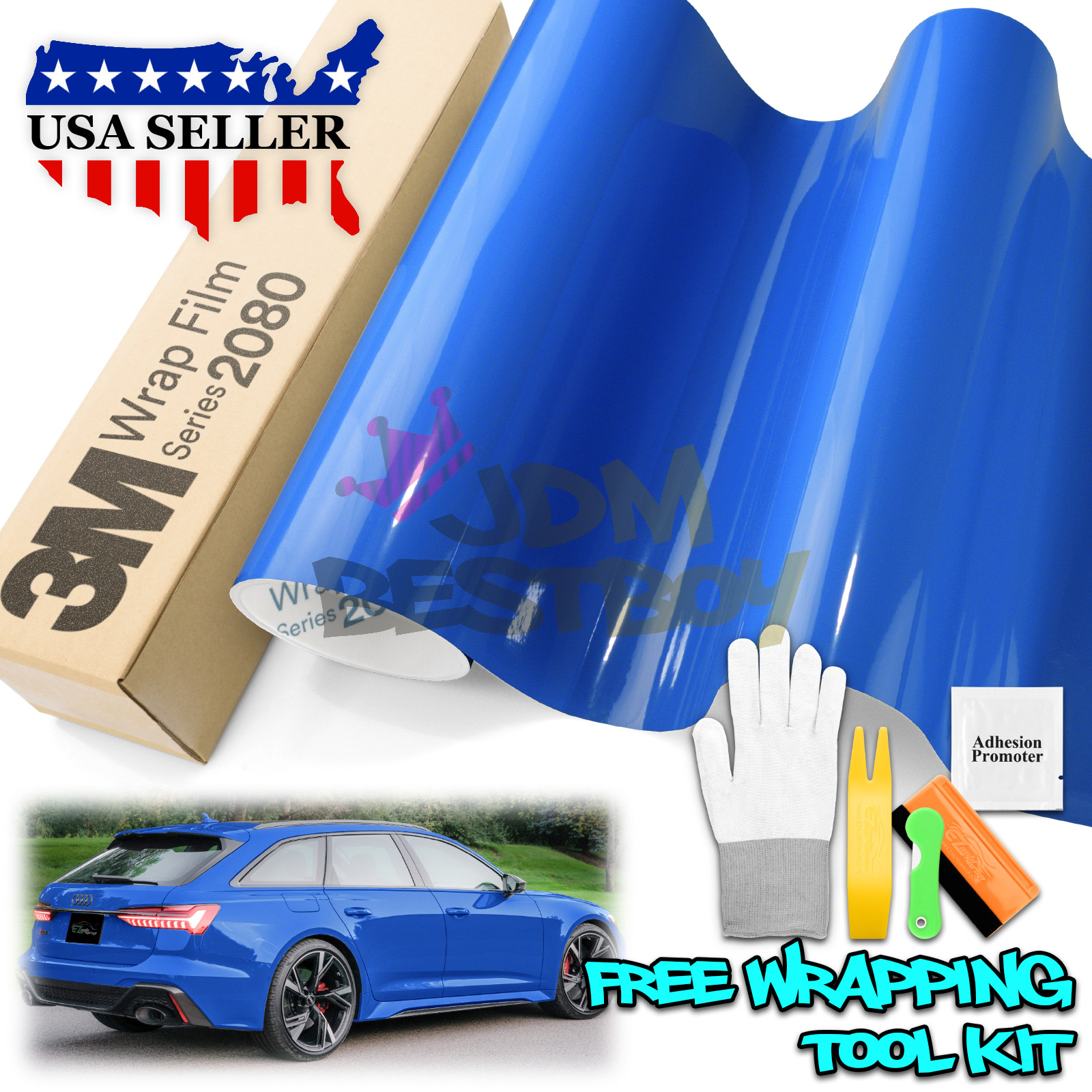 Genuine 3M 2080 G47 Gloss Intense Blue Vinyl Wrap Vehicle Film