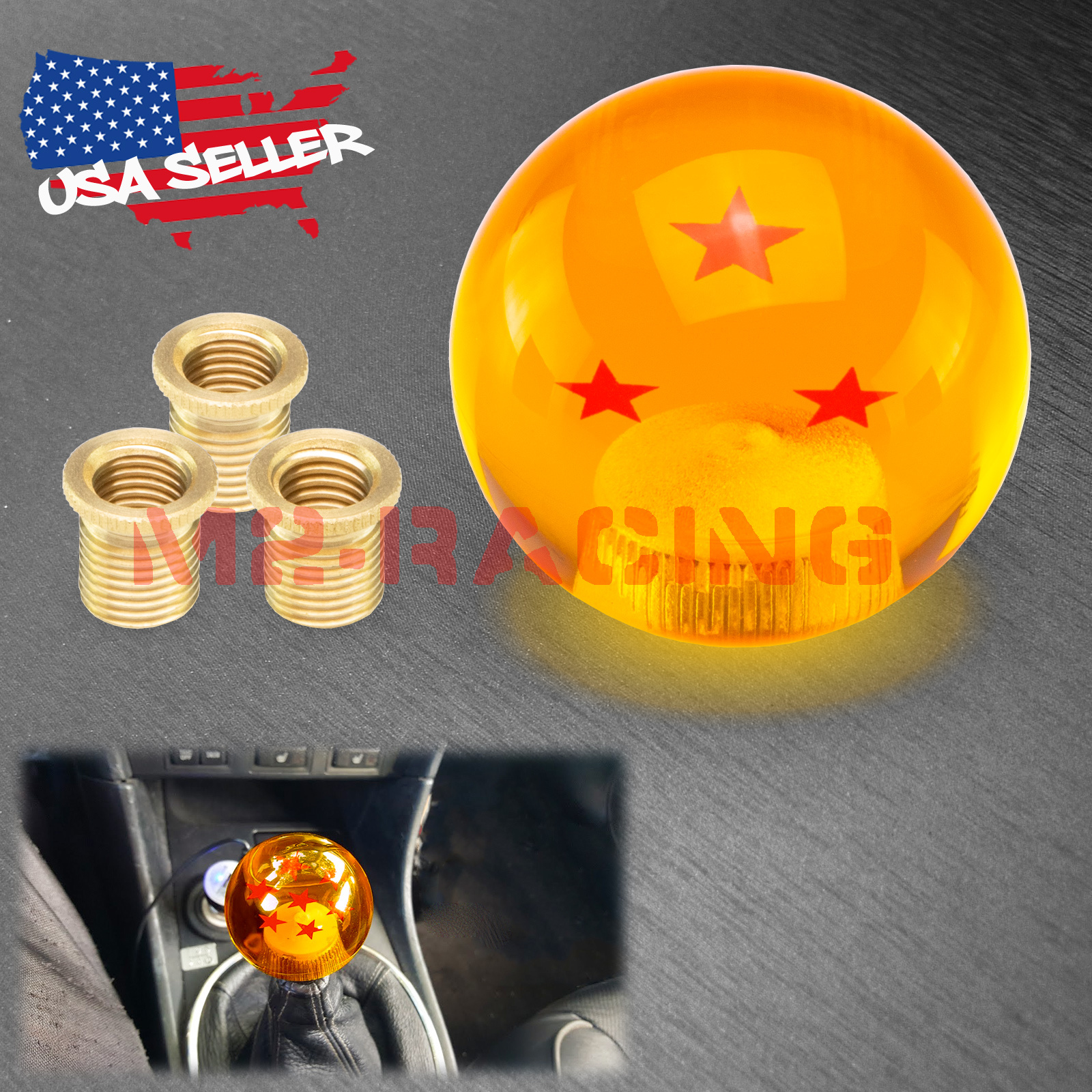 Orange Dragon Ball Shift Knob Shifter with Adapter Universal Manual Transmission - Picture 13 of 22