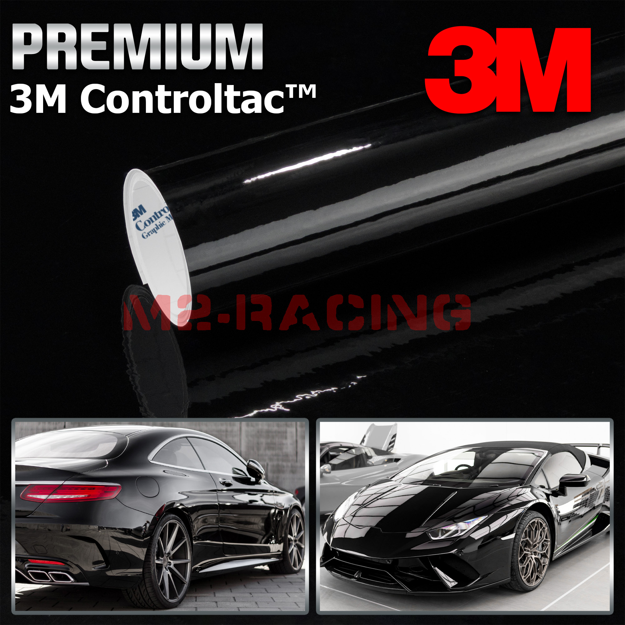 Genuine 3M Gloss & Matte Black Vinyl Wrap Auto Sticker Film Decal Bubble Free