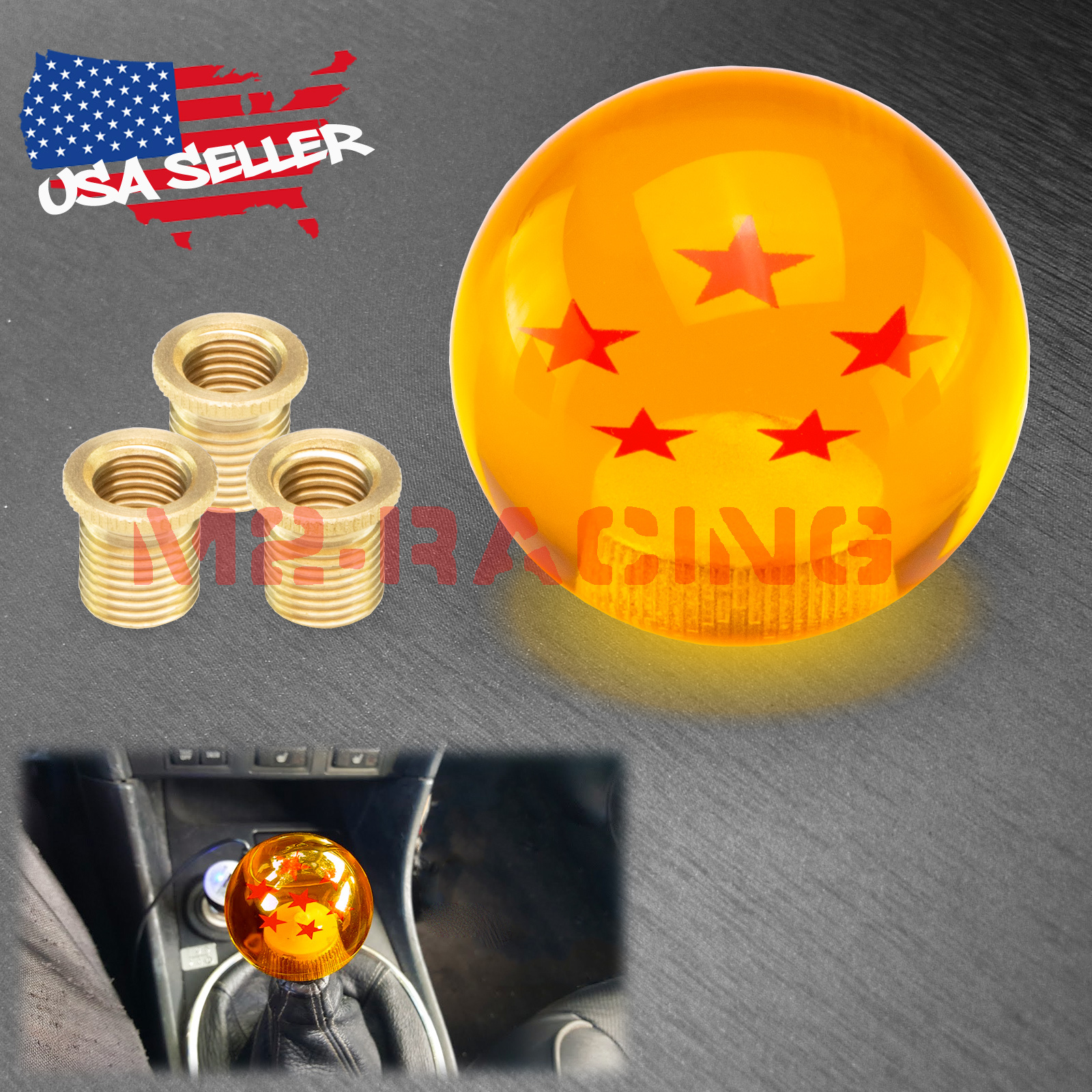 Orange Dragon Ball Shift Knob Shifter with Adapter Universal Manual Transmission - Picture 17 of 22
