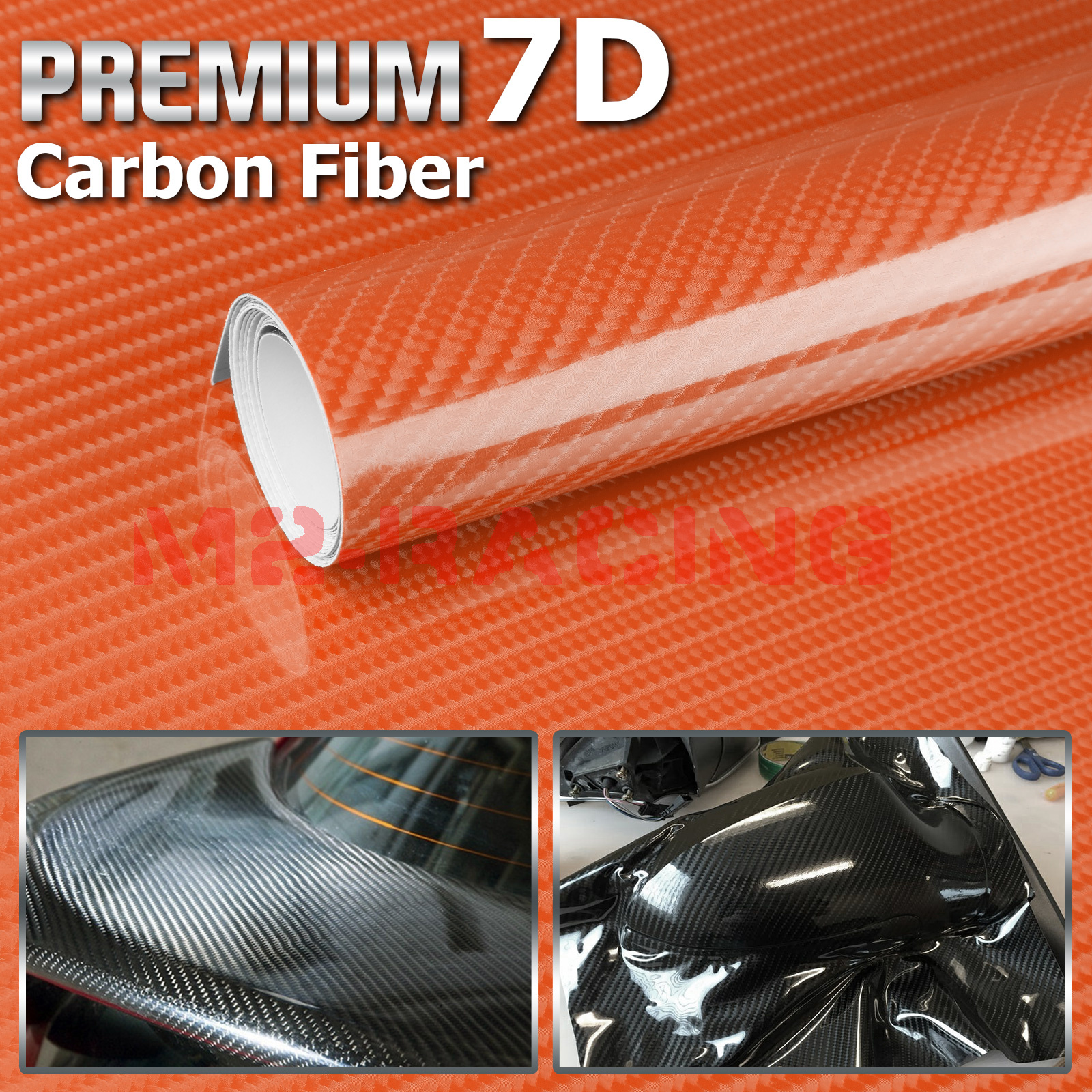 Super Gloss Carbon Fiber Vinyl Film Wrap Bubble Free Air Release 6D_Car,Sti P0O1 