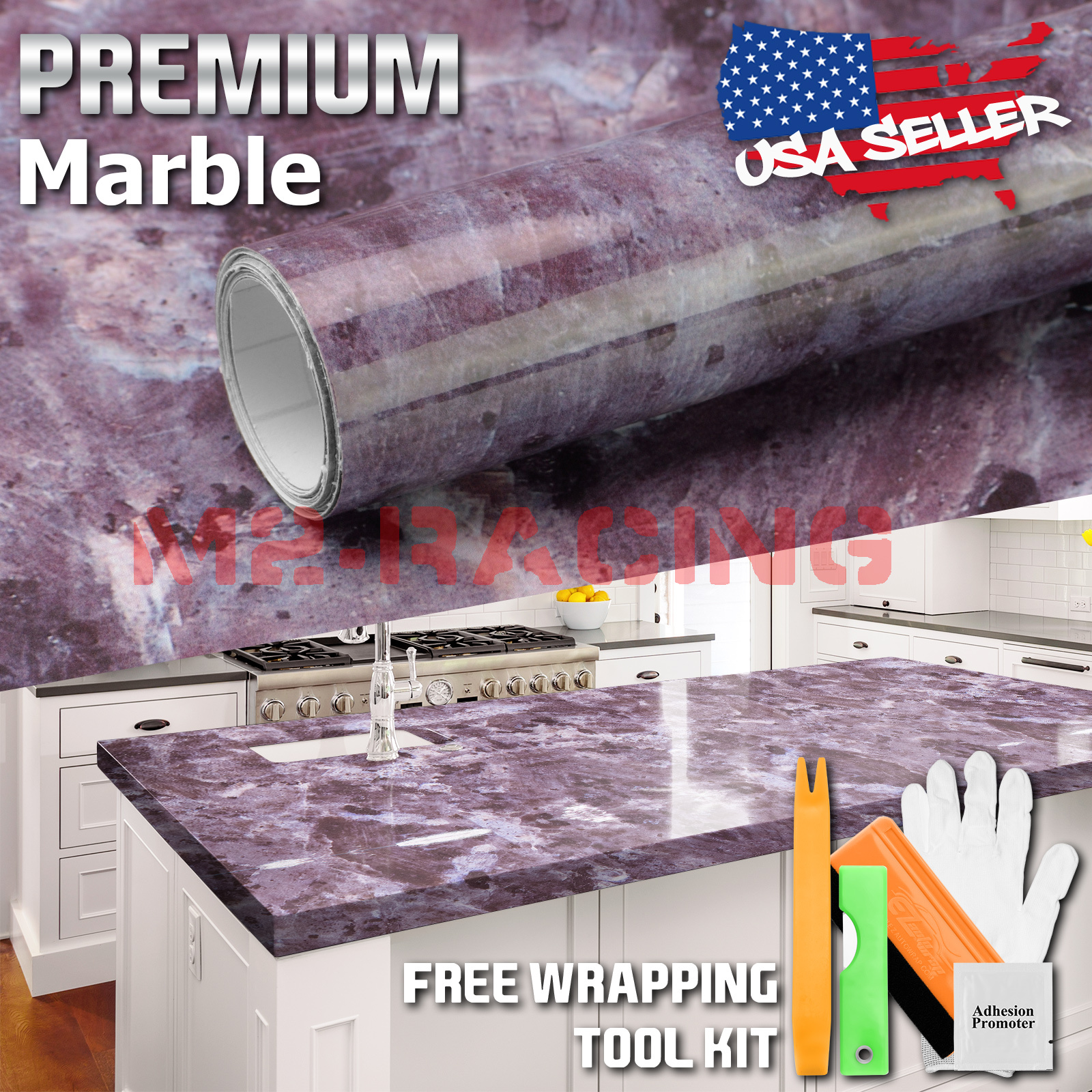 Premium Marble Granite Look Vinyl Wrap Sticker Contact Paper Home