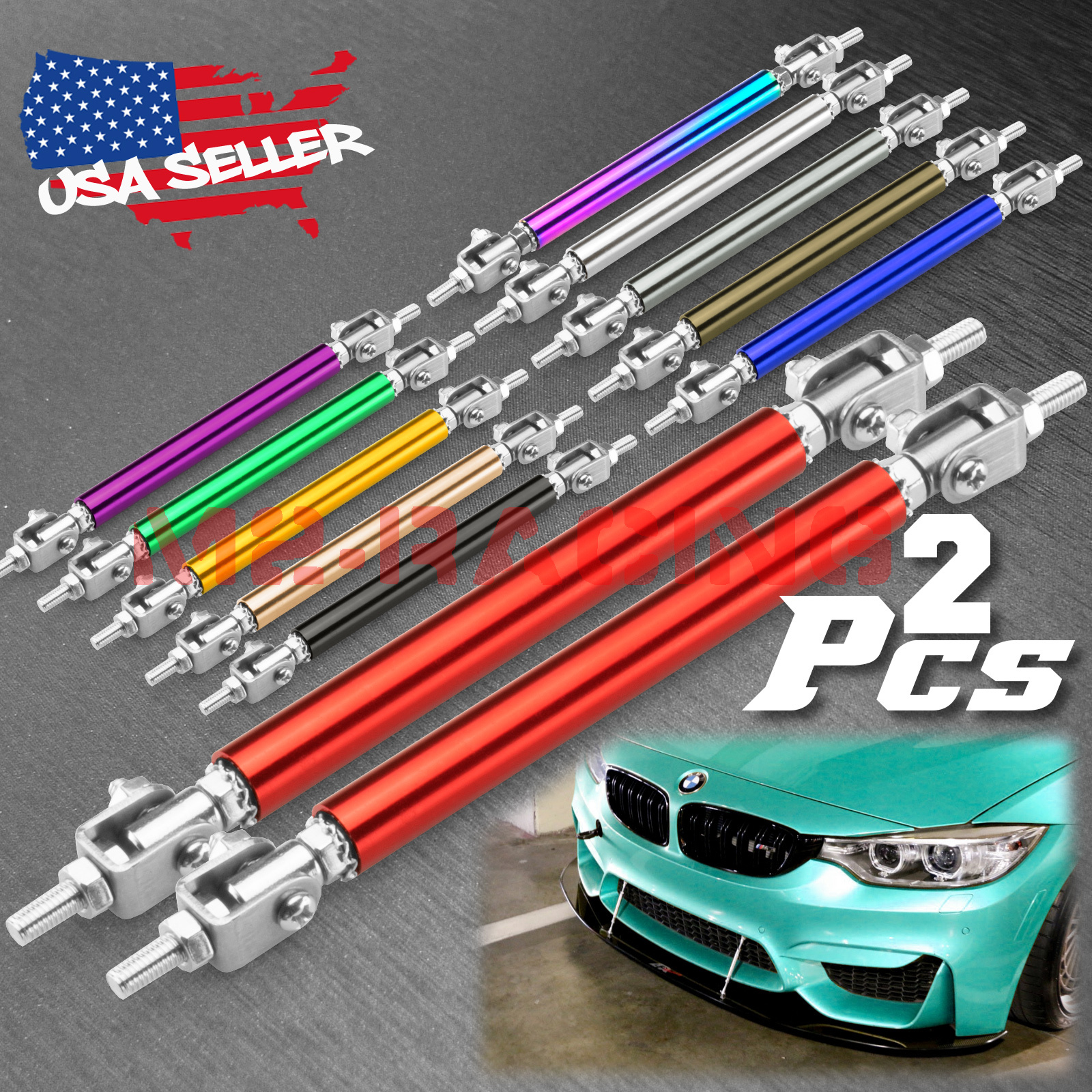 Universal Adjustable Front Bumper Lip Splitter Support Rods - 6-6.8 Universal Adjustable Front Bumper Lip Splitter Support Rods - 6-6.8