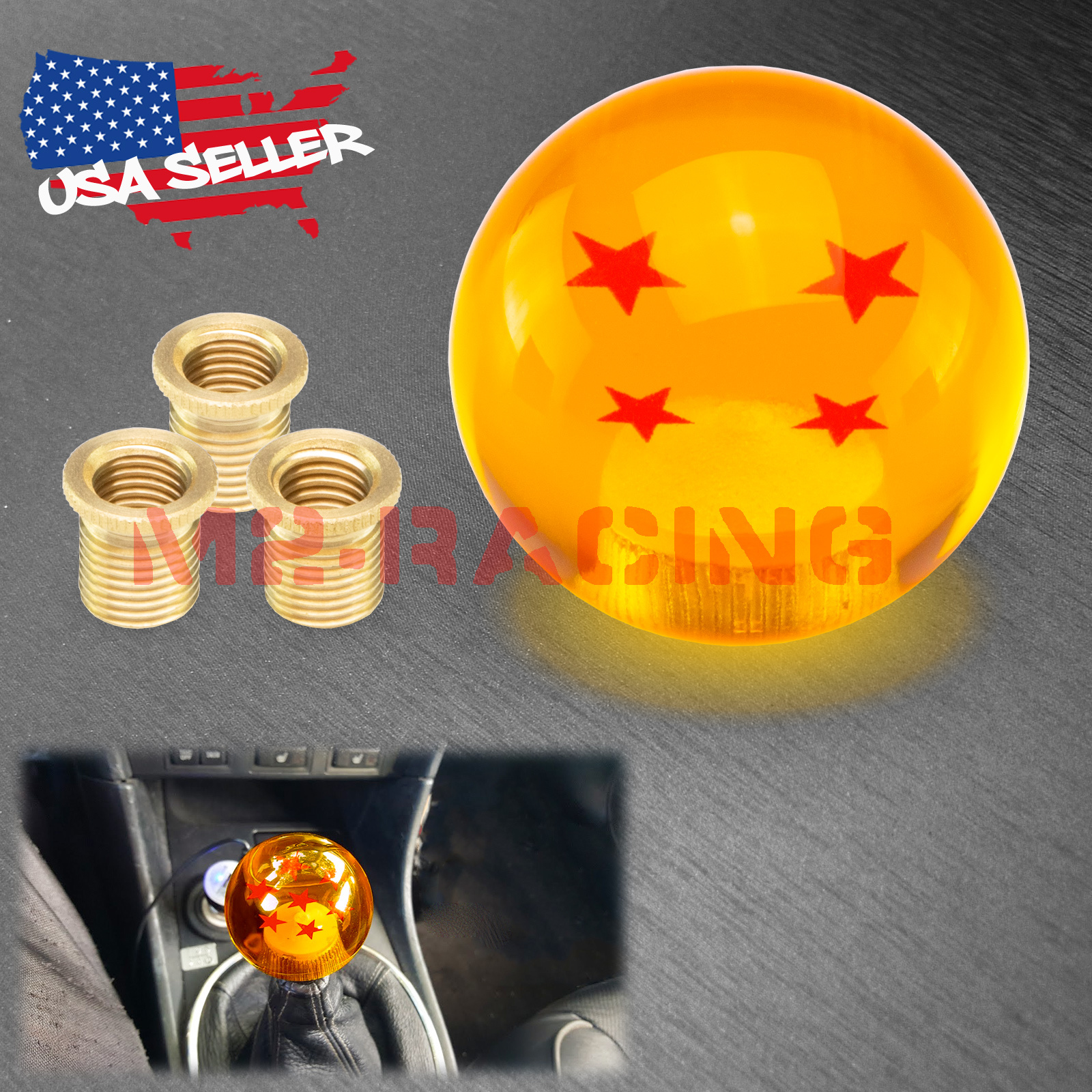 Orange Dragon Ball Shift Knob Shifter with Adapter Universal Manual Transmission - Picture 15 of 22