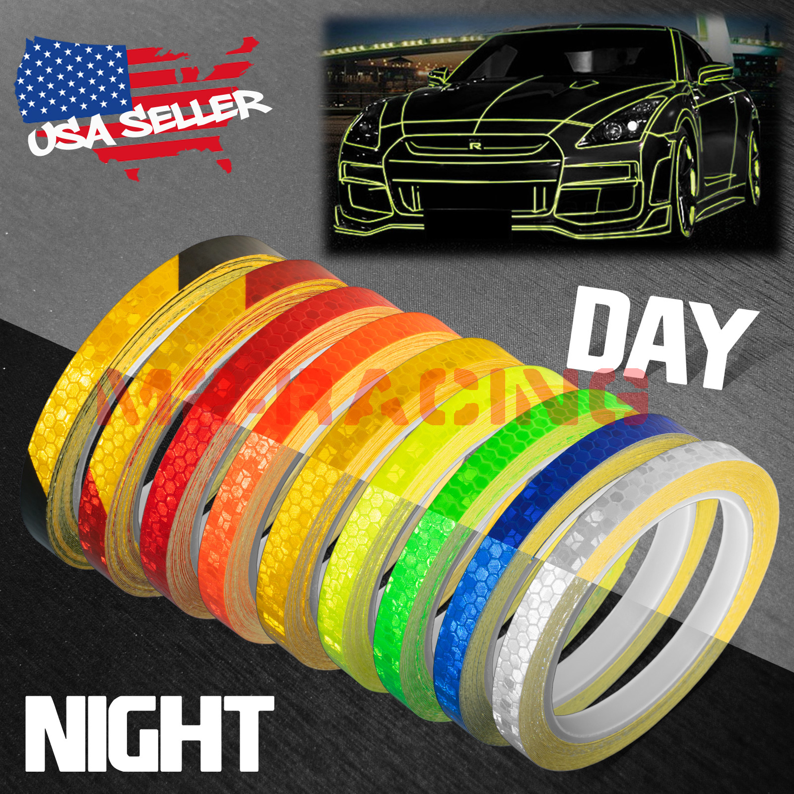 Reflective Safety Tape Self Adhesive Pinstripe Sticker Strip Decal 26ft