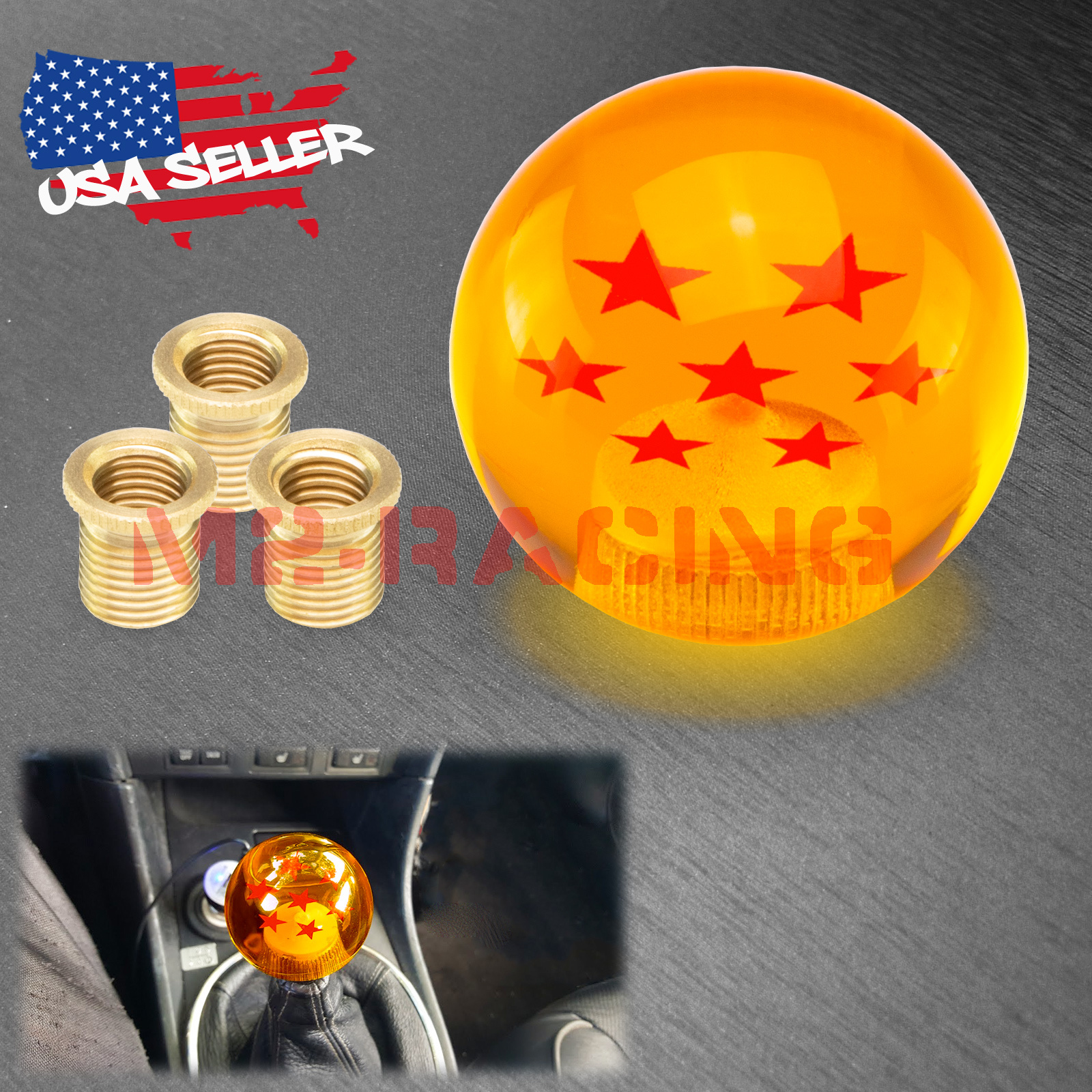 Orange Dragon Ball Shift Knob Shifter with Adapter Universal Manual Transmission - Picture 21 of 22