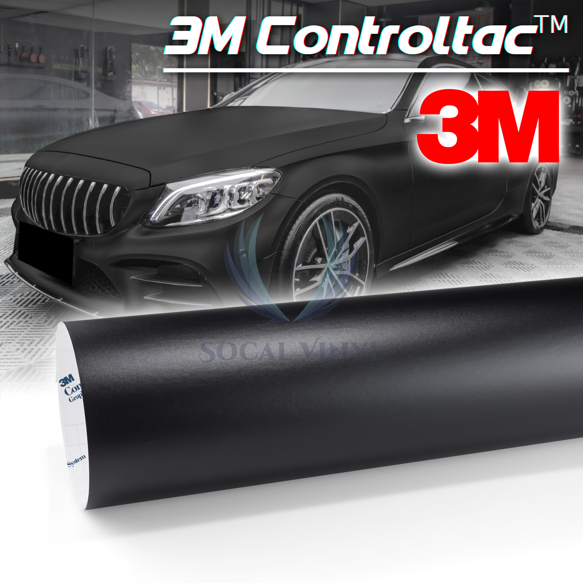 Genuine 3M Gloss & Matte Black Vinyl Wrap Auto Sticker Film Decal Bubble Free