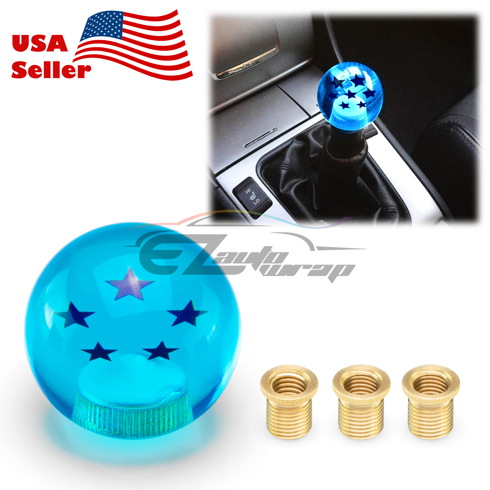 Blue Dragon Ball Shift Knob with Adapter Universal Manual Transmission