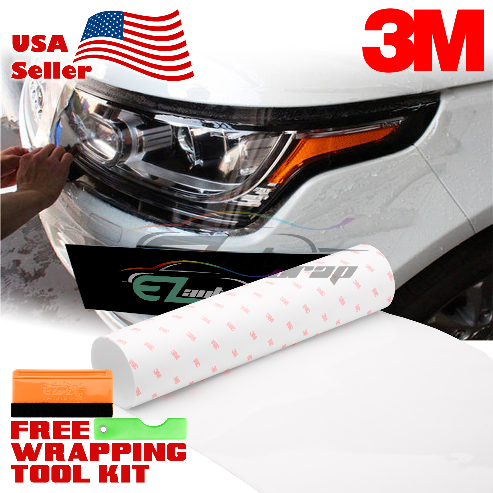 3M 6/" x 72/" Gloss Clear Protective Vinyl Vehicle Wrap Film