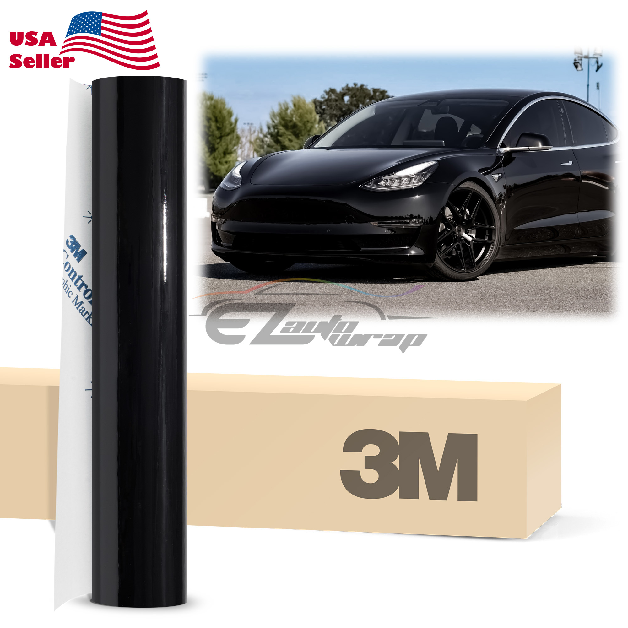 Genuine 3M Gloss & Matte Black Vinyl Wrap Auto Sticker Film Decal Bubble Free