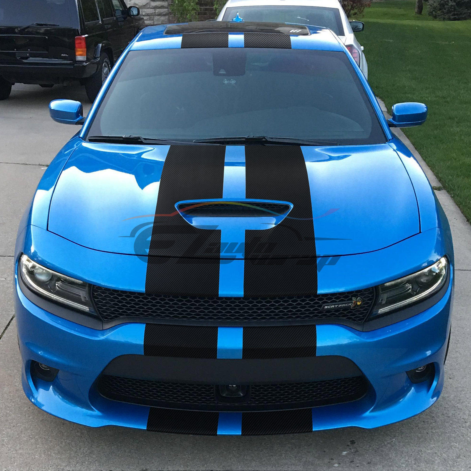 10ft 20ft Long 3d Matte Carbon Fiber Racing Stripes Vinyl Wrap Rally 