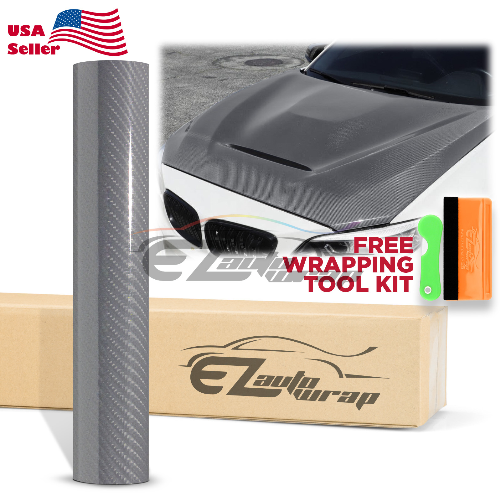 7D Premium High Gloss Carbon Fiber Vinyl Wrap Bubble Free Air Release Decal 6D - Picture 54 of 95