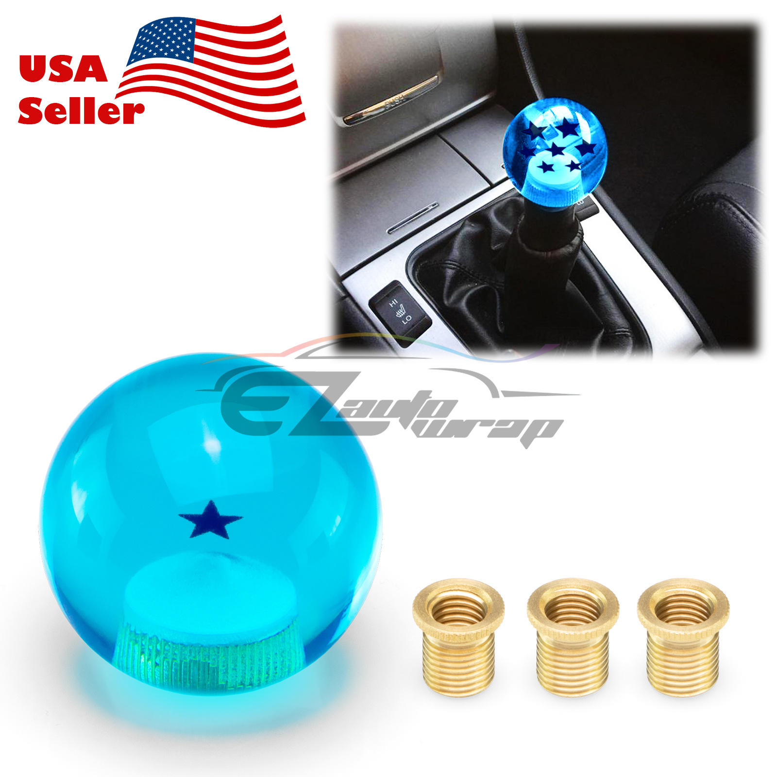 Blue Dragon Ball Shift Knob with Adapter Universal Manual Transmission