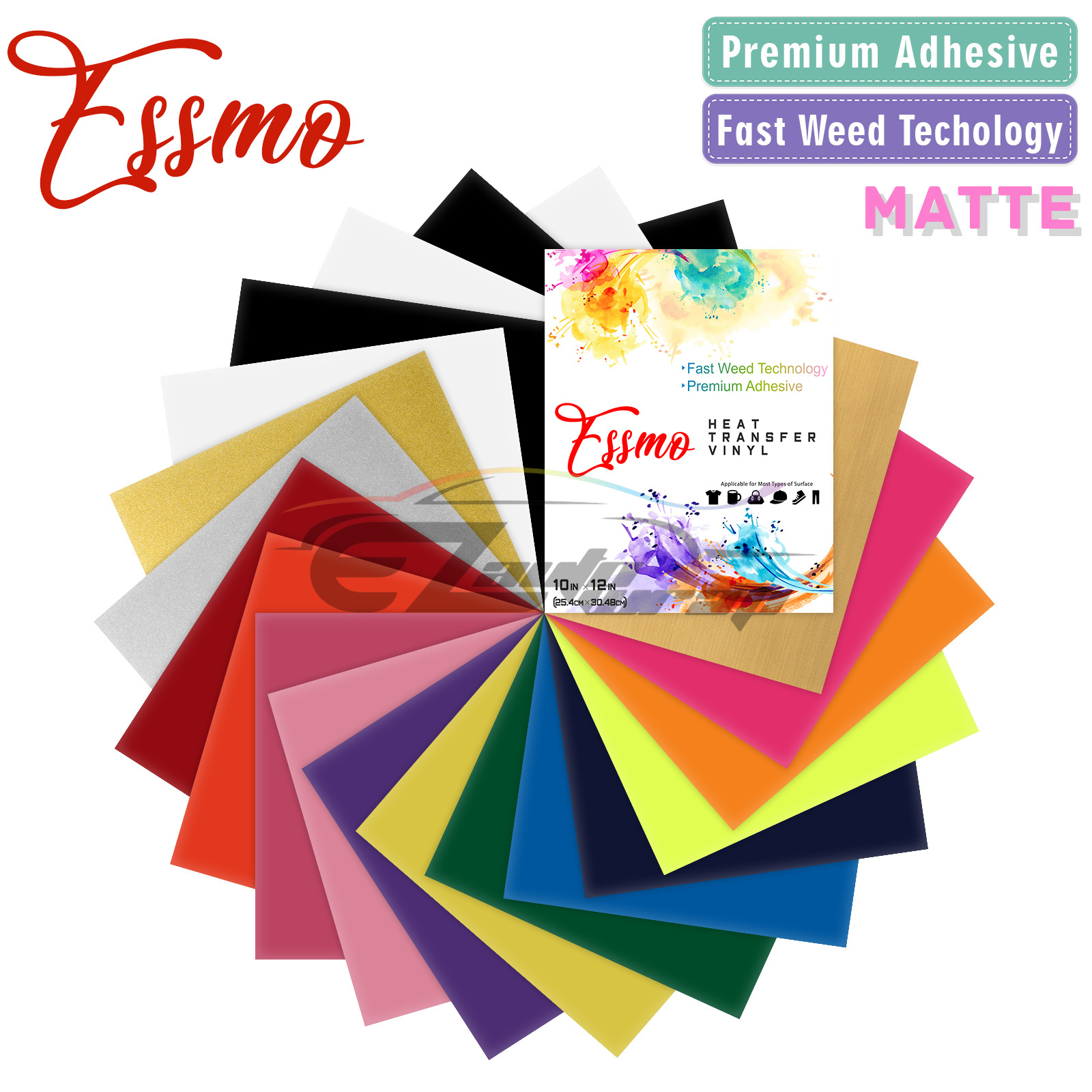 36Pcs 36 Colors Heat Transfer Vinyl 12/" x 10/" Sheets T-Shirt HTV Bundle Pack Set