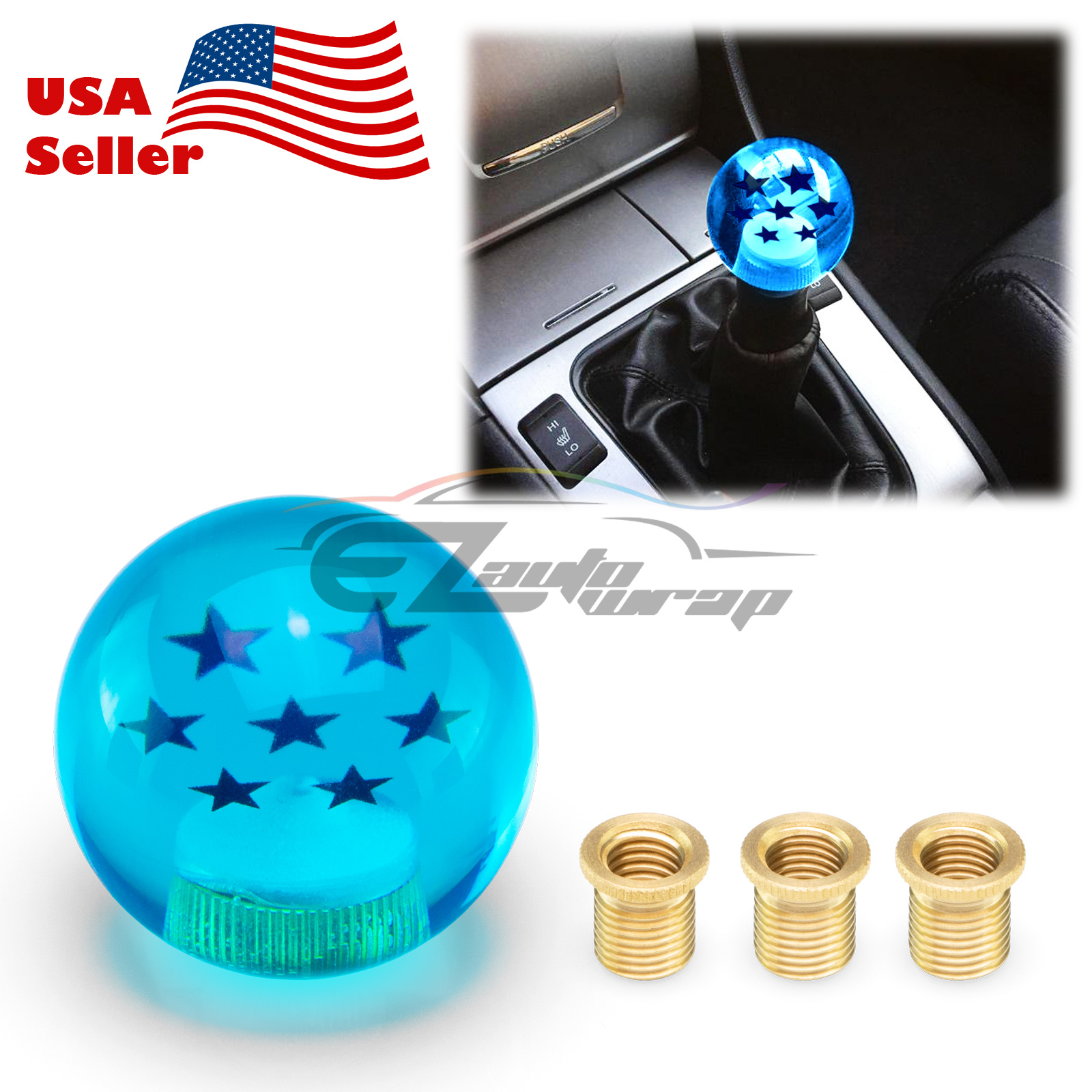 Blue Dragon Ball Shift Knob with Adapter Universal Manual Transmission