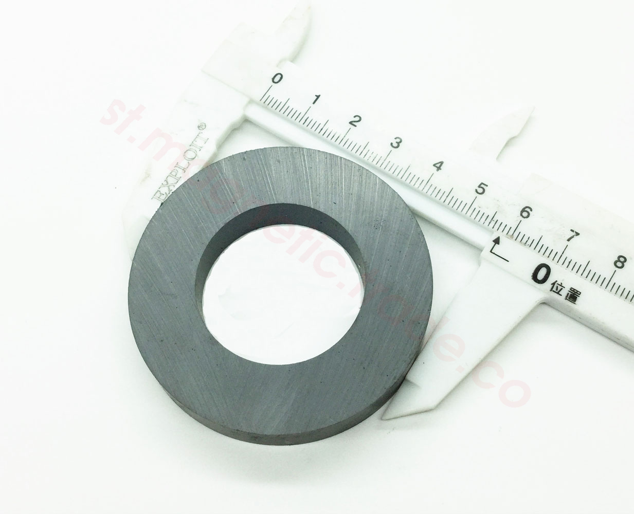 Dia:60mm Thick:10mm Hole:32mm Round Disc Magnet Ferrite Y30BH Black Magnets