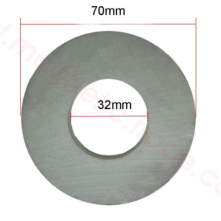 Dia:60mm Thick:10mm Hole:32mm Round Disc Magnet Ferrite Y30BH Black Magnets