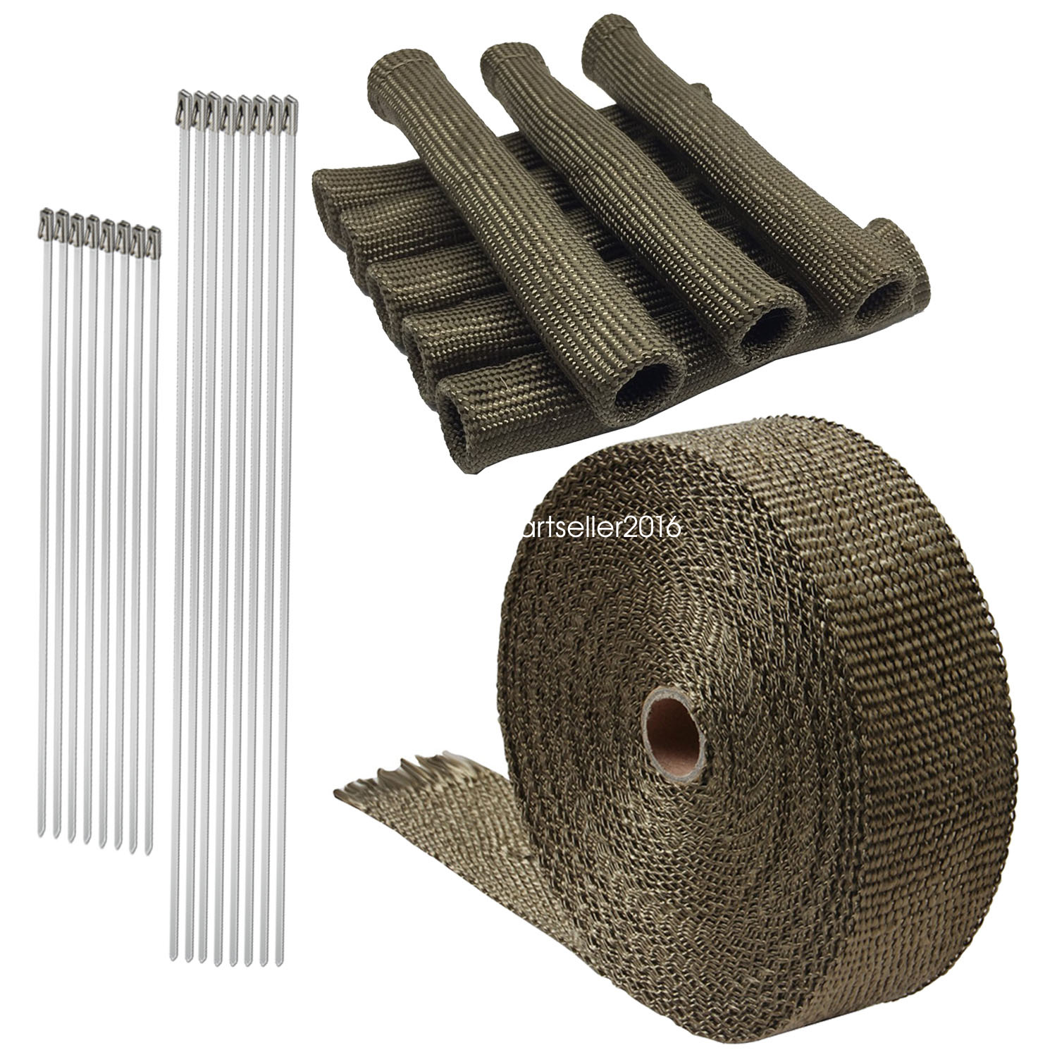 2/" x 50/' Titanium Exhaust Heat Wrap Roll for Car Motorcycle Fiberglass Heat Blue
