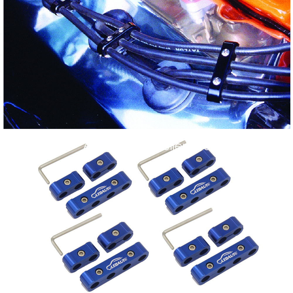 12PCS Spark Plug Wire Separator Divider Engine Aluminum Spark Plug Wire
