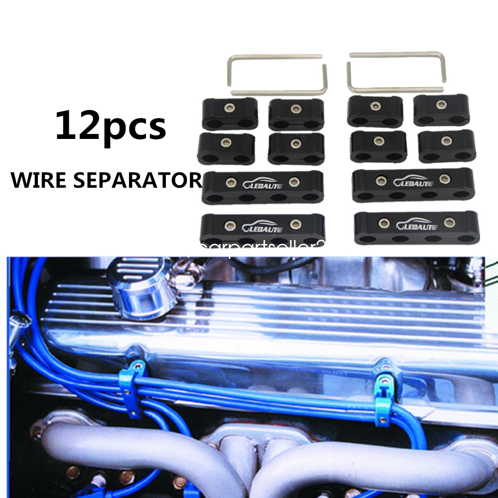 12PCS Black Spark Plug Wire Separator Spark Plug Wire Divider For 8,9