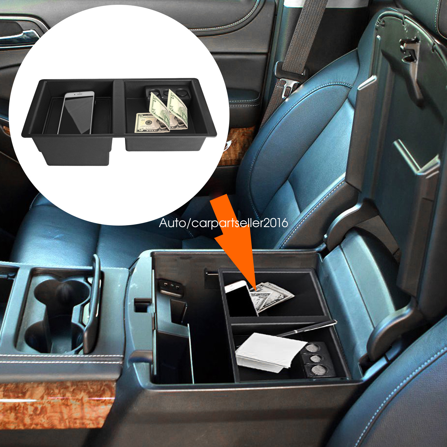 Center Console Organizer For Select 2014 2018 Silverado Sierra