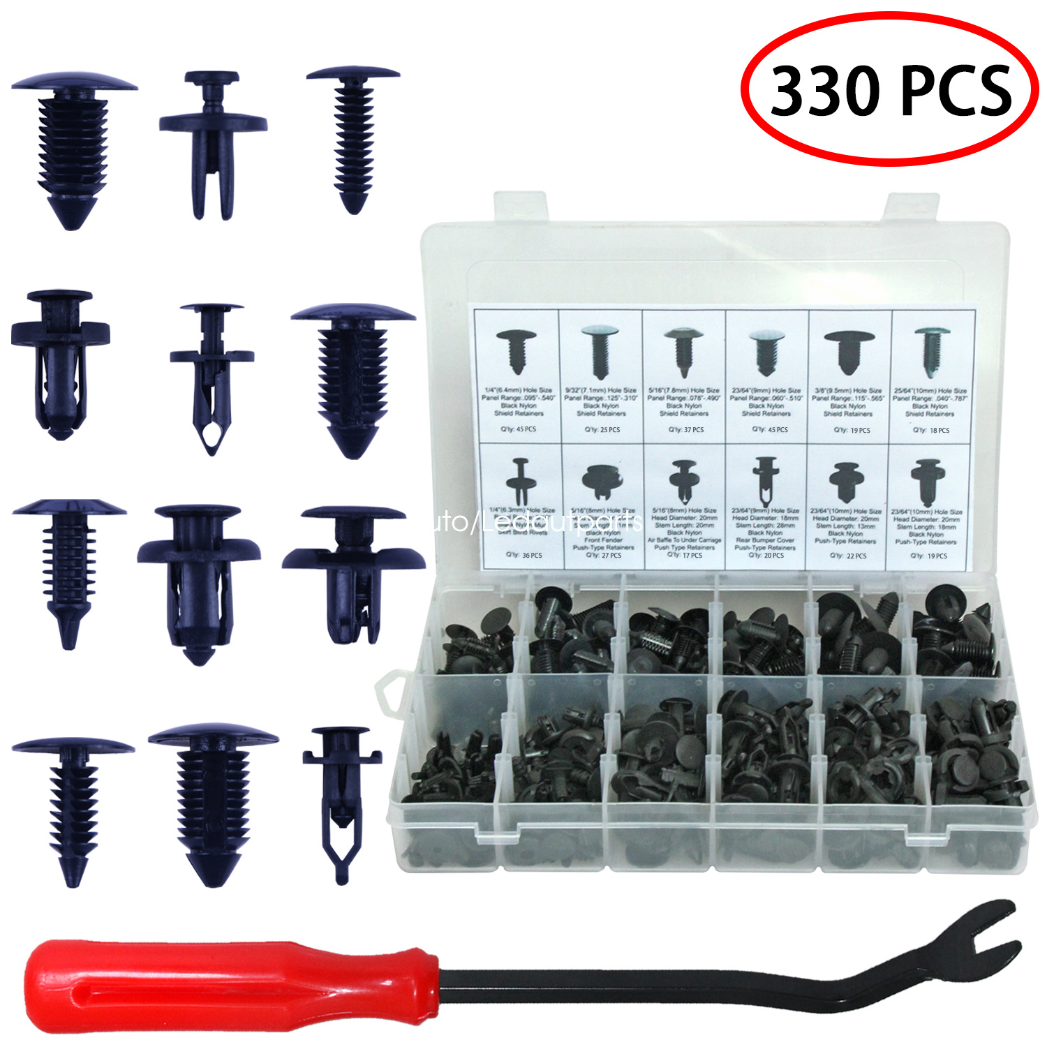 490 Auto Body Clips Push In Fasteners Retainer Assortment Bumper Fender Moulding