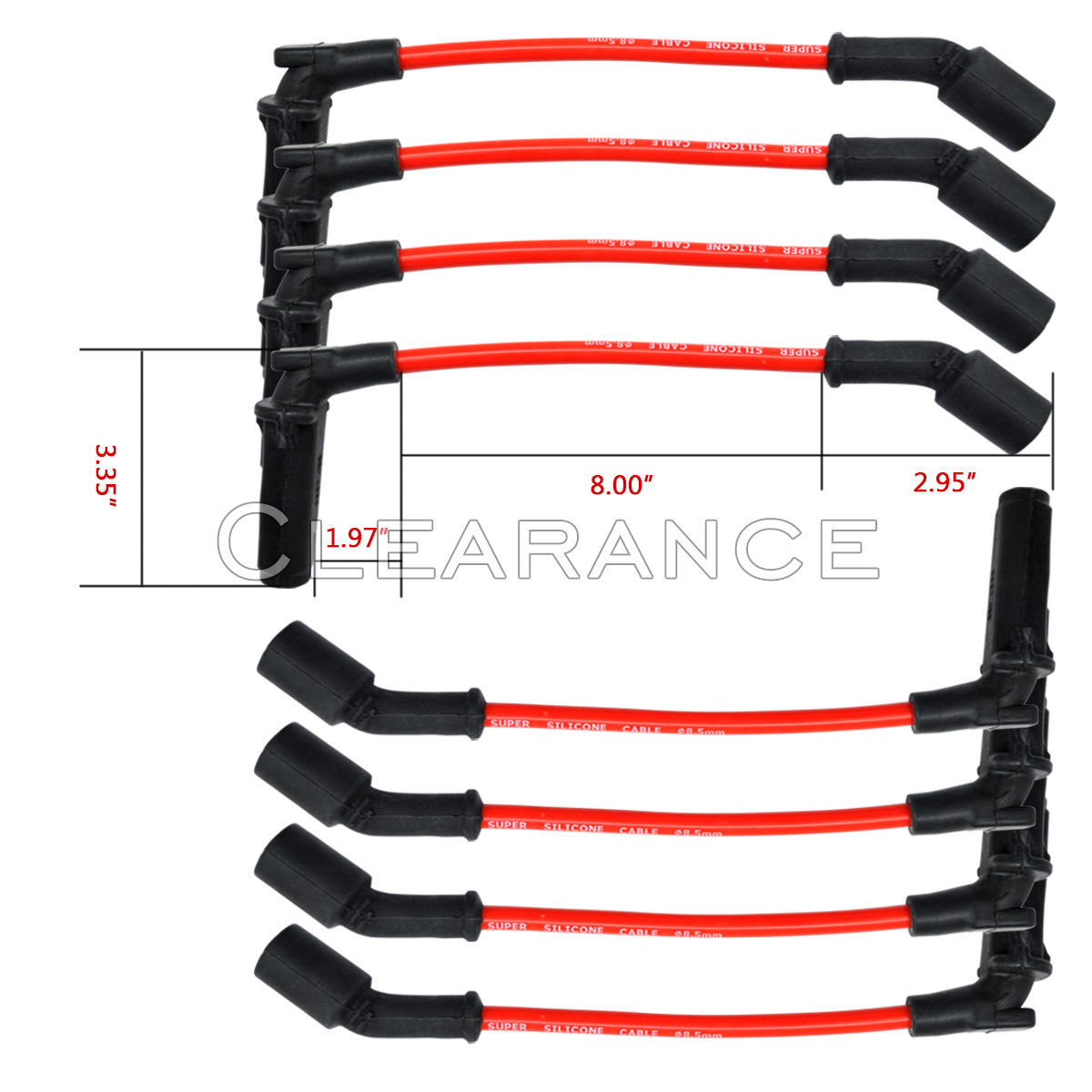 8Pcs Square Ignition Coil+Spark Plug+Wires 12611424 For Silverado 1500 Tahoe Gmc