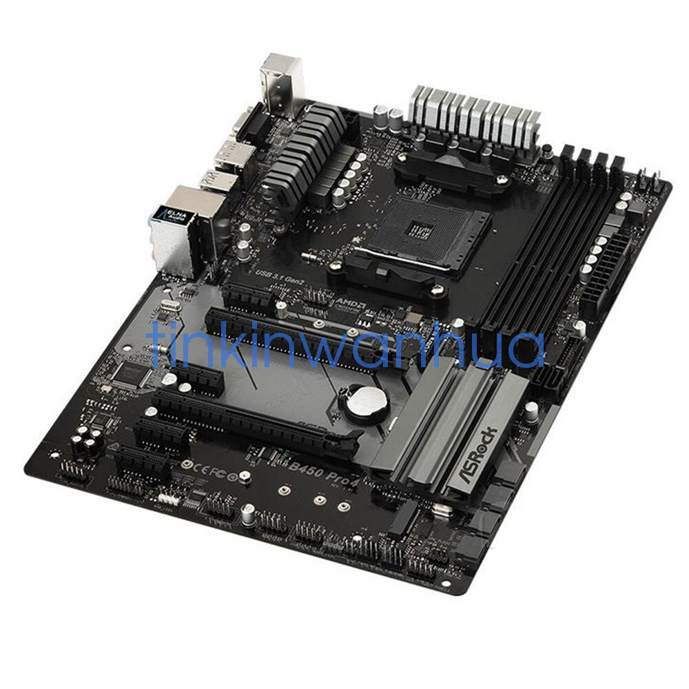 For ASRock B450 Pro4 Motherboard AMD B450 socket AM4 DDR4 ATX | eBay
