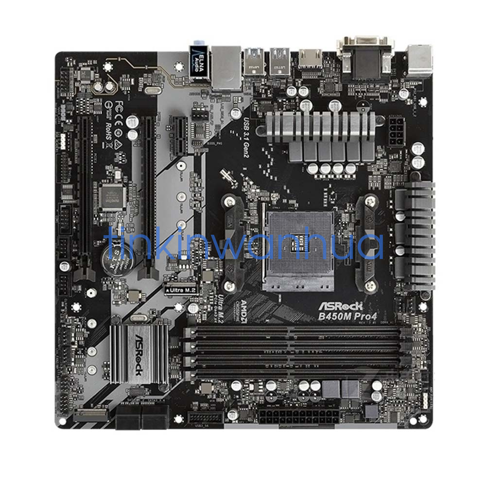 For ASRock B450M Pro4 Socket AM4 DDR4 2×M.2 4×SATAIII Micro ATX 