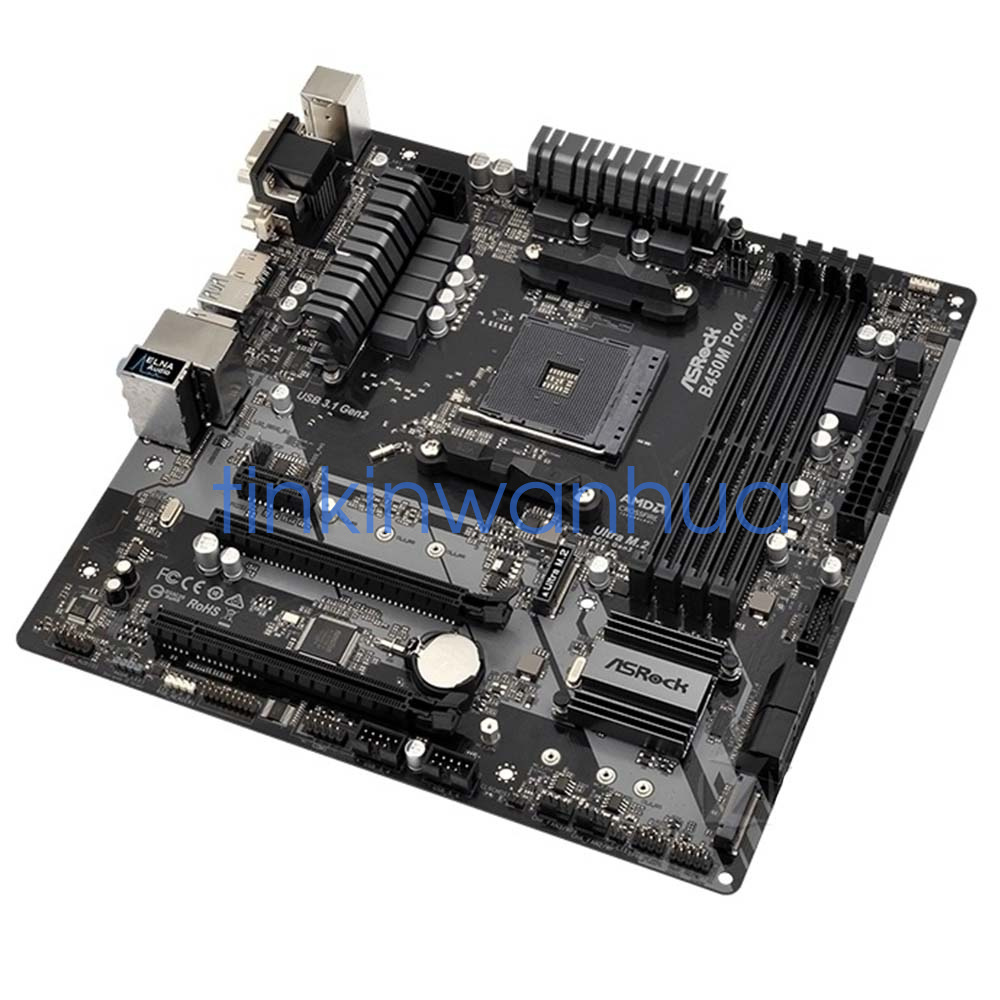 ASRock B450M Pro4 + AMD Ryzen 5 2600 セット For ASRock B450M Pro4 Socket AM4 DDR4 2×M.2 4×SATAIII Micro ATX