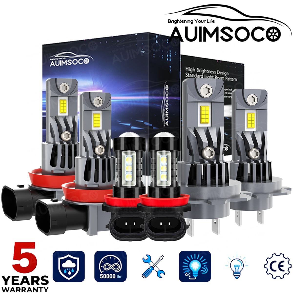 Super Bright – Combo LED Headlight H7+H11+H11 High+Low Beam+Fog Light Bulbs Kits