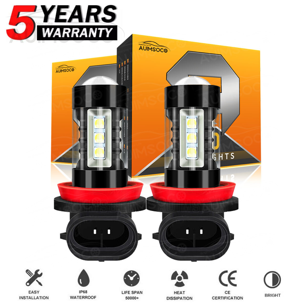 H8 H11 6000K White LED Fog Light Bulbs Fit For Mini Cooper R55 R56 R57 ...
