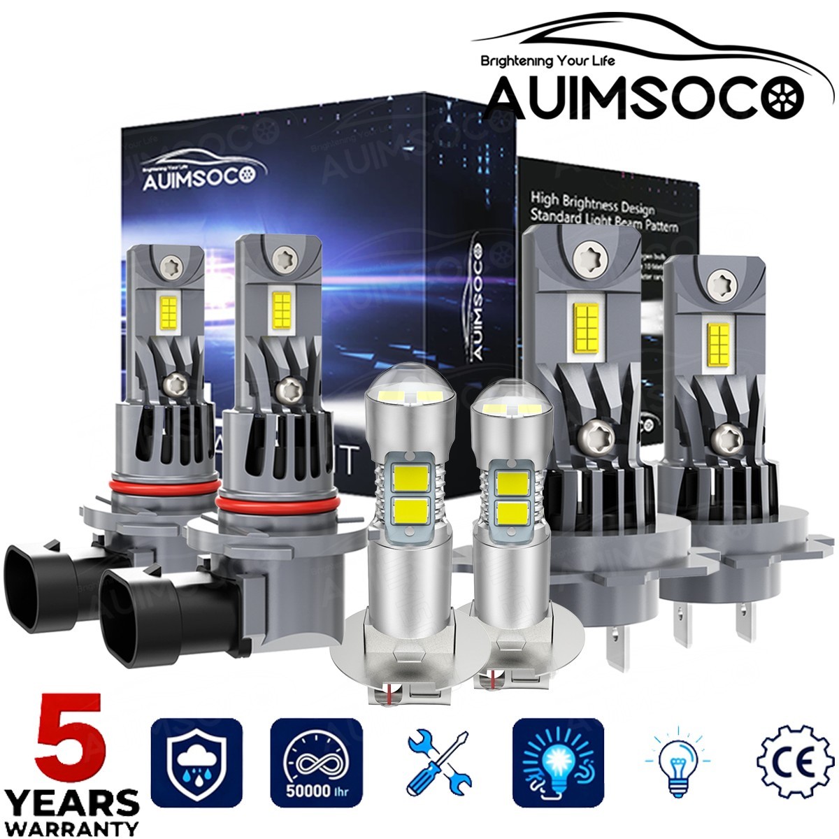 For Lexus ES300 1997-2004 – Combo LED Headlight Kit Hi/Lo + Fog Light Bulbs 6X
