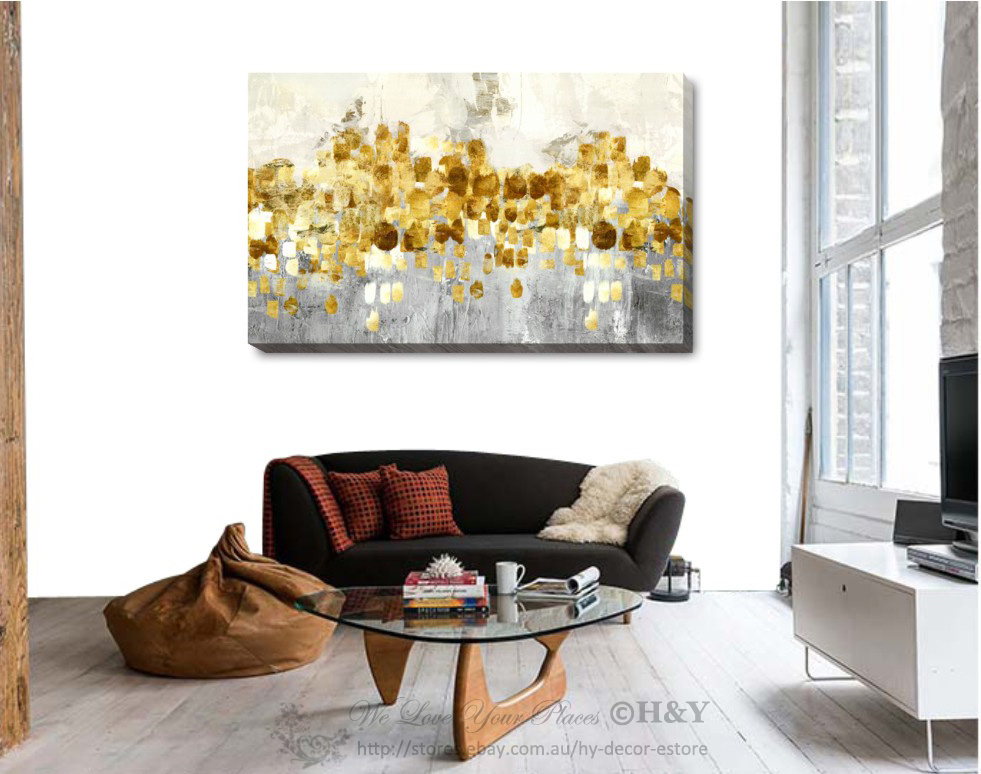 Abstract Gray Blue Gold Stretched Canvas Print Framed Wall Art Home Office Decor - Blue Grey Wall Art Australia Abstract Gray Blue Gold Stretched Canvas Print Framed Wall Art Home Office Decor - Blue Grey Wall Art Australia
