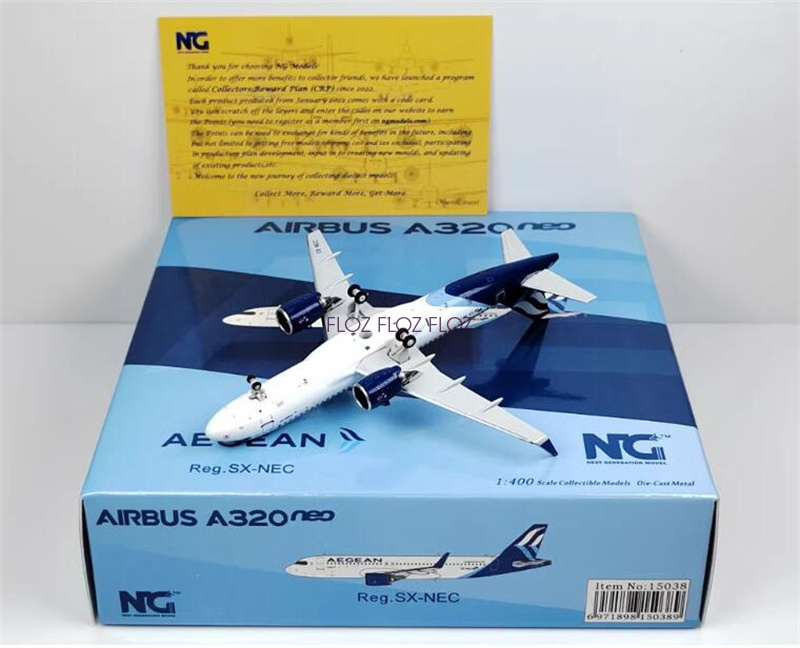 NG Models Aegean Airlines for Airbus A320 SX-NEC 1:400 Aircraft