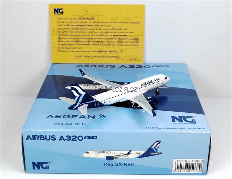 NG Models Aegean Airlines for Airbus A320 SX-NEC 1:400 Aircraft