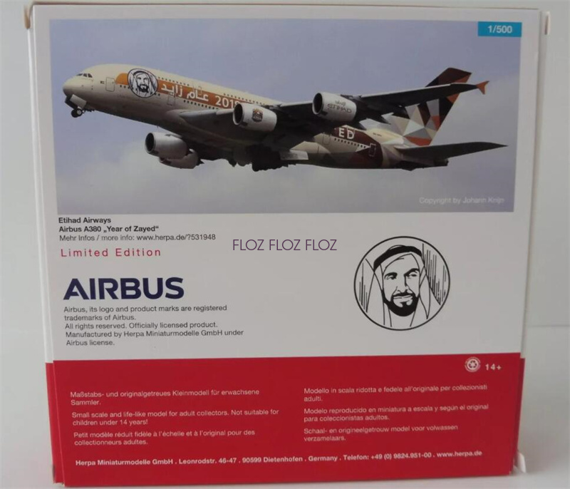 Etihad Airways Choose the UK Airbus A380-800 1/500 Herpa