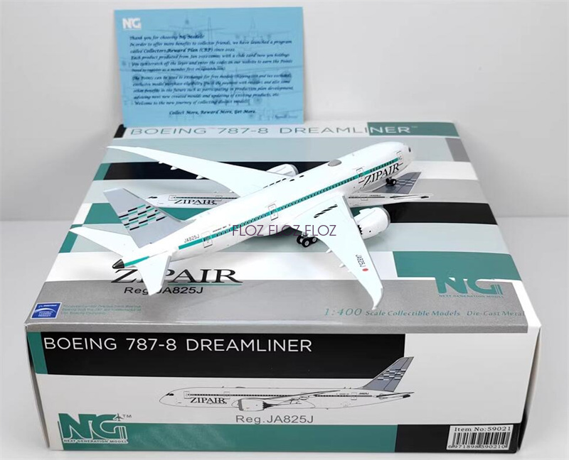 NG Models ZIPAIR Tokyo for Boeing B787-8 DREAMLINER JA825J B