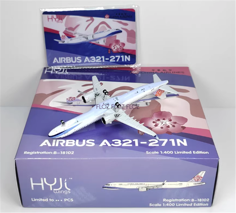1:400 HYJL wings China Airlines for Airbus A321-271N B-18102