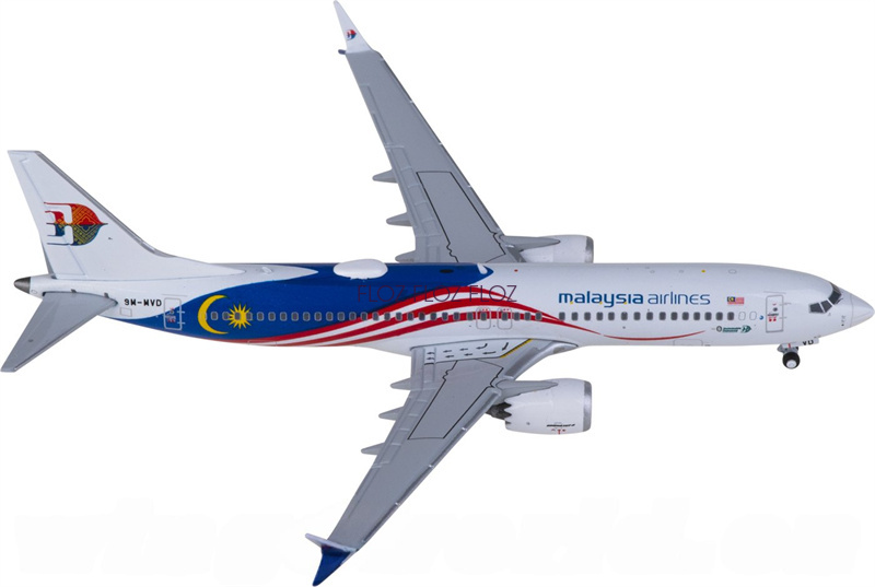 JC Wings 1:400 マレーシア航空 B737MAX8 9M-MVD for JC Wings for Malaysia Airlines for Boeing 737 MAX 8 9M