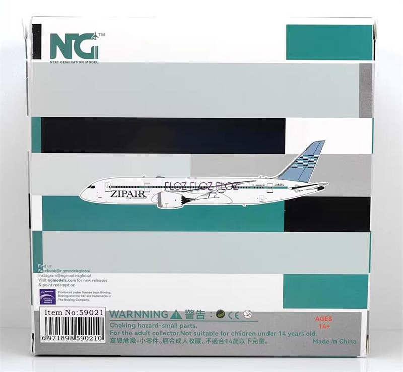 NG Models ZIPAIR Tokyo for Boeing B787-8 DREAMLINER JA825J B