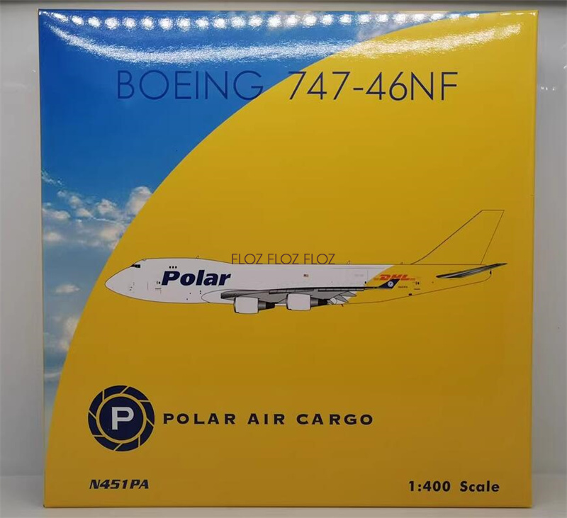 航空機・ヘリコプター 1/400 phoenix B747-87UF polar DHL Phoenix Polar Air Cargo for DHL for Boeing 747-400F N451PA 1