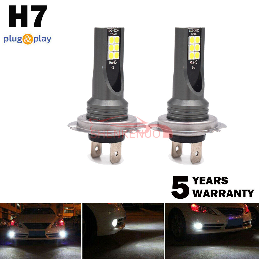 2X H7 6500K Super White COB LED Headlight Bulbs For Kawasaki Ninja