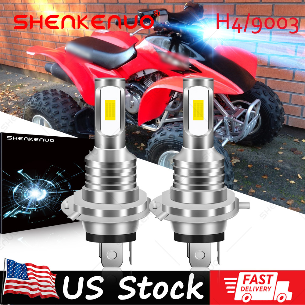 Ice Blue LED HEADLIGHT bulbs for Honda TRX 300EX: 1993-2006; ATV 4