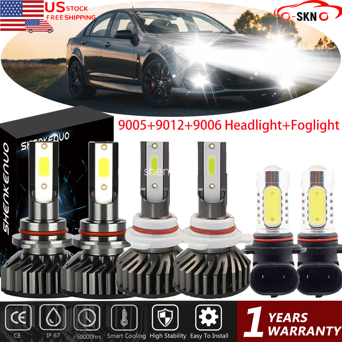 9012 9005 9006 LED Headlights Fog Light for Ram 1500 2500 3500 2013 2014 2015 US