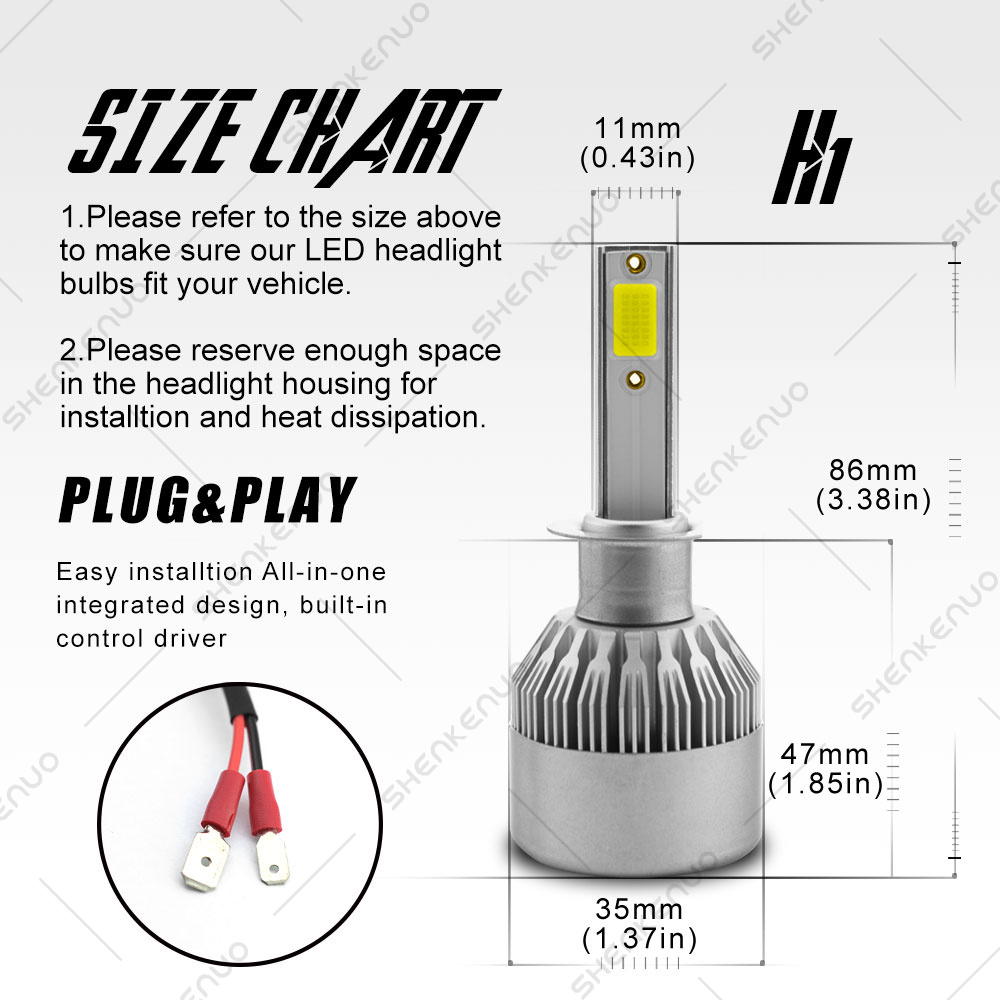 Stone Banks H1 LED Headlight Kit – 100W 20000LM 6000K Xenon White, IP67, 5-Year Warranty